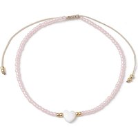 Bracelets de perles tressées en coquillage naturel et graines de verre en forme de cœur, bracelet en nylon réglable, blush lavande, diamètre intérieur: 2-1/4-3-1/2 pouce (5.7-9 cm)