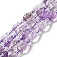 Natürlichen Amethyst Perlen Stränge, facettiert, Träne, 12-16.5x7.5-8.5 mm, Bohrung: 0.8 mm, ca. 20-21 Stk. / Strang, 14.96-15.63'' (38-39.7 cm)