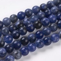 Natural Sodalite Beads Strands, Grand A, Round, 6mm, Hole: 0.8mm about 58-61pcs/strand, 15 inch