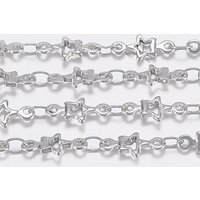 Catene a maglie in acciaio inossidabile 304 anti-ossidazione, con la bobina, stella, saldato, colore acciaio inossidabile, 10x4.5x1mm, circa 10m/rotolo