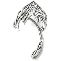 Manschettenohrringe aus chirurgischem Edelstahl 316, Feenohren, links, Antik Silber Farbe, 64x41 mm