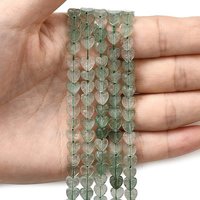 Natural Green Strawberry Quartz Beads Strands, Heart, 6x6x2mm, Hole: 0.7mm, about 65-72pcs/strand, 13.39''(34cm)-15.35''(39cm)