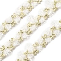 Filigree Polyester Lace Trim, Wavy Trimming for Home Textile Decoration, Beige, 3/8 inch(9mm), about 80.00-90.00 Yards(73.15-82.296m)/Roll