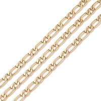 Ion Plating(IP) 304 Stainless Steel Mother-Son Chains, Unwelded, Decorative Chain, Golden, 4.5x11x1.2mm, 4.9x6x1.2mm
