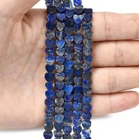 Natural Lapis Lazuli Beads Strands, Heart, 6x6x2mm, Hole: 0.7mm, about 65-72pcs/strand, 13.39''(34cm)-15.35''(39cm)