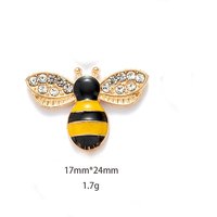Alloy Enamel Cabochons, Bees, Golden, Yellow, 17x24mm