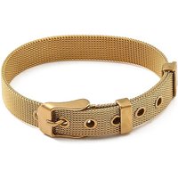 Correa de acero inoxidable para reloj con revestimiento iónico (IP) 201, Pulido, dorado, 224x12.5mm