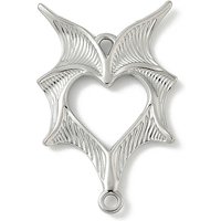 304 Edelstahl Fledermausflügel Herz Verbinder Verbindungsstück Charms, läuft nicht an, Edelstahl Farbe, 35x23x2 mm, Bohrung: 2 mm