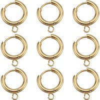 SUNNYCLUE 1 Box 12Pcs Real 24K Gold Plated Earring Hooks French Leverback Earring Hooks Fish Hook Earwires Stainless Steel Round Lever Backs Earrings Hooks Findings for Jewelry Making Supplies Women