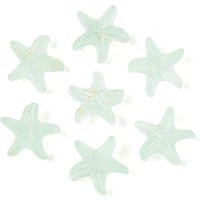 Frosted Glass Beads, Starfish, with Gold Powder, Light Cyan, 15x16x8mm, Hole: 1mm, about 909pcs/1000g