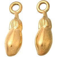 Anhänger aus 304 Edelstahl, Ionenbeschichtung (ip), Auberginen-Charme, golden, 10.5x3 mm, Bohrung: 1.2 mm
