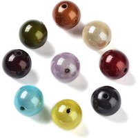 Sprühen gemalte Acrylperlen-Spitzlackiert, Wunder Perlen, Perle in Perlen, Runde, Mischfarbe, 16 mm, Bohrung: 2 mm, ca. 240 Stk. / 500 g