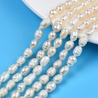 Natural Cultured Freshwater Pearl Beads Strands, with Screw Thread, Rice, Seashell Color, 6-12x5.5-6.5mm, Hole: 0.7mm, about 43-45pcs/strand, 13.78 inch-14.13 inch(35cm-35.9cm)