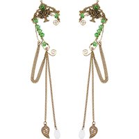 1 paire de boucles d'oreilles manchettes en alliage en forme d'arbre, avec la glace, bronze antique, arbre, 182x37x10mm