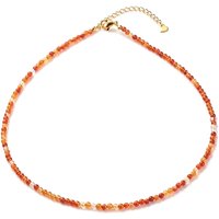 Colliers de perles de cornaline naturelle pour femmes, avec fermoirs mousquetons en acier inoxydable 304, ronde, 18.31 pouce (46.5 cm), perles: 2.5-3.5 mm