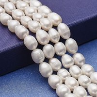 Natural Cultured Freshwater Pearl Beads Strands, Potato, White, 7-9.5x7-7.5mm, Hole: 0.5mm, about 35pcs/strand, 13.78 inch(35cm)