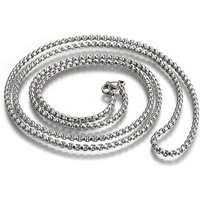 Non-Tarnish 304 Stainless Steel Box Chain Necklaces, with Lobster Claw Clasps, Stainless Steel Color, 29.5 inch(75cm), 2.5mm