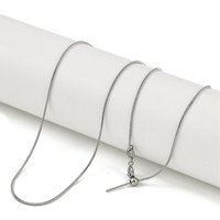 201 Stainless Steel Round Snake Chain Necklaces, Adjustable Slider Necklaces for Women Men, Non-Tarnish, Stainless Steel Color, 19.69 inch(50cm)
