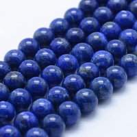 Chapelets de perles en lapis-lazuli naturel, grade AB, ronde, 8mm, Trou: 1mm, Environ 45-47 pcs/chapelet, 15 pouce (38 cm)