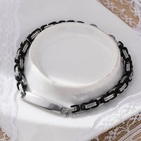 201 braccialetti identificativi in acciaio inossidabile, Catena bizantina, con chiusure moschettone, canna di fucile e color acciaio inox, 9 pollice (23 cm), 5mm