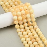 Natural Yellow Calcite Beads Strands, Round, 12mm, Hole: 1mm, about 32pcs/strand, 15.35 inch(39cm)