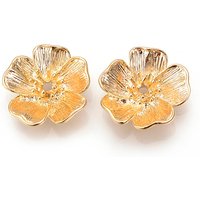 Supports laiton strass, fleur, sans nickel, véritable 18k plaqué or, convient pour strass de 1.5 mm, 19x19x5mm