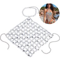 Chaînes de corps de bikini en fer et acrylique transparent pour femmes sexy, platine, 423mm