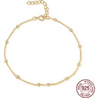 925 Satellitenketten-Armband aus Sterlingsilber für Damen, echtes 18k vergoldet, 6.69 Zoll (17 cm)