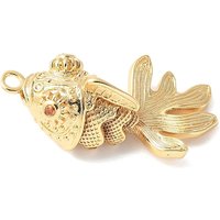 Brass Micro Pave Clear Cubic Zirconia Pendants, Sardine Fish Charms, Rack Plating, Lasting Plated, Nickel Free, Fish, 28x15x11mm, Hole: 1.8mm