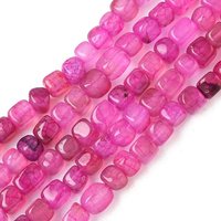 Natural Dragon Veins Agate(Dyed & Heated) Beads Strands, Cube, Hot Pink, 5-6x5-6x5-6mm, Hole: 0.8mm, about 62-66pcs/strand, 14.57-14.96''(37-38cm)