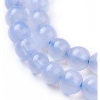 Brins de perles de calcédoine bleue naturelle de qualité aa, ronde, 6mm, Trou: 1mm, Environ 65 pcs/chapelet, 15.3 pouce
