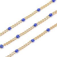 Chaînes gourmettes en acier inoxydable 304 avec placage ionique (IP), avec bobine, soudé, facette, bleu royal, 2.5x2x0.8mm, 32.80 pied/rouleau (10 m/rouleau)