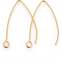 Crochets de boucles d'oreilles en acier inoxydable 304, fil d'oreille, avec boucle horizontale, or, 29-30x20x0.9mm, Trou: 2mm, 19 jauge, pin: 0.9 mm