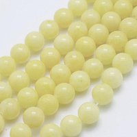 Natural Mashan Jade Round Beads Strands, Dyed, Light Yellow, 10mm, Hole: 1mm, about 41pcs/strand, 15.7 inch