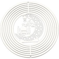 201 Stainless Steel Connector Charms/Links, Etched Metal Embellishments, Moon, 148x0.3mm, Hole: 3mm