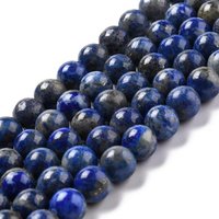 Chapelets de perle en lapis-lazuli naturel, ronde, 8mm, Trou: 1mm, Environ 45-48 pcs/chapelet, 15 pouce (395 mm)