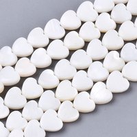Natural Freshwater Shell Beads Strands, Heart, Creamy White, 6x6x1-3mm, Hole: 0.8mm, about 68-72pcs/strand, 15.16 inch(38.5cm)