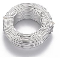 Round Anodized Aluminum Wire, Bendable Metal Craft Wire, for DIY Jewelry Craft Making, Silver, 10 Gauge, 2.5mm, 35m/500g(114.8 Feet/500g)
