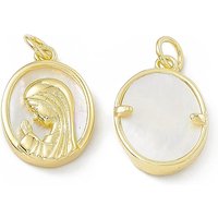 Acumular colgantes de chapado de latón, Plateado de larga duración, sin plomo y el cadmio, con anillo de salto y caparazón, óvalo con colgante de mujer, real 18k chapado en oro, 17x12x3mm, agujero: 3 mm