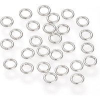 Tarnish Resistant 304 Stainless Steel Round Rings, Soldered Jump Rings, Closed Jump Rings, Stainless Steel Color, 20 Gauge, 6x0.8mm