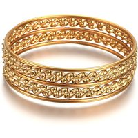 Ensembles de bracelets bouddhistes en acier inoxydable 304, torsadée, or, 2-3/8 pouce (6 cm), environ 7 pcs / ensemble