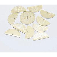 Pendentif demi cercle en laiton, Plaqué longue durée, véritable plaqué or, sans nickel, brossé, demi-rond, véritable 18k plaqué or, 10.3x21x0.8mm, Trou: 1mm