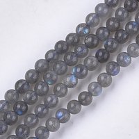 Chapelets de perles en labradorite naturelle , grade AB +, ronde, 6mm, Trou: 0.8mm, Environ 62-65 pcs/chapelet, 15.3 pouce