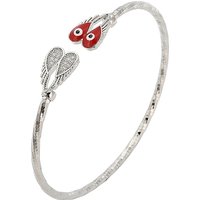 Brass Micro Pave Clear Cubic Zirconia Cuff Bangles for Women, with Enamel, Platinum, Heart, Inner Diameter: 2-3/8x2-1/8 inch(6.1x5.4cm)