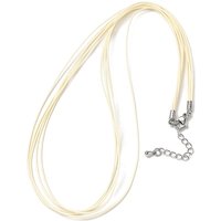 1MM Waxed Cord 5-Strand Necklace Making, with Brass Findings and 304 Stainless Steel Lobster Claw Clasps, Platinum & Stainless Steel Color, Lemon Chiffon, 18.90 inch(48cm)
