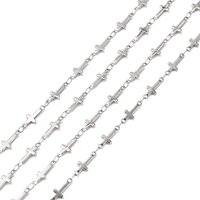 Tarnish Resistant 304 Stainless Steel Cross Link Chains, Soldered, with Spool, for Holy Jewelry Making, Stainless Steel Color, 13x5x1.2mm, about 82.02 Feet(25m)/roll