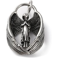Placcatura ionica (ip) ciondoli in acciaio inossidabile 304, con anello di salto, fascino dell'angelo in preghiera, argento antico, 38x25.5x9mm, Foro: 6.5 mm
