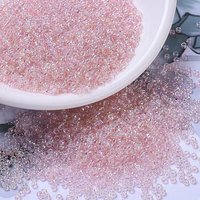 MIYUKI Round Rocailles Beads, Japanese Seed Beads, 11/0, (RR292) Light Tea Rose AB, 2x1.3mm, Hole: 0.8mm, about 1111pcs/10g