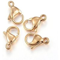 Ion Plating(IP) 304 Stainless Steel Lobster Claw Clasps, Parrot Trigger Clasps, Golden, 19x12x5mm, Hole: 2.5mm