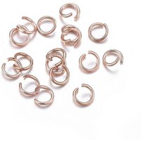 304 Stainless Steel Jump Rings, Open Jump Rings, Rose Gold, 26 Gauge, 3x0.4mm